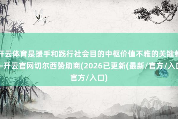 开云体育是援手和践行社会目的中枢价值不雅的关键载体-开云官网切尔西赞助商(2026已更新(最新/官方/入口)