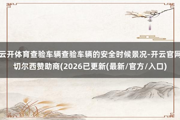 云开体育查验车辆查验车辆的安全时候景况-开云官网切尔西赞助商(2026已更新(最新/官方/入口)